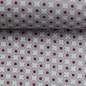 Preview: Baumwolle Webware Popeline Kim Blüten - hellgrau grau rot Farbnr. 181