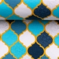 Preview: Jersey Moroccan Tiles by lycklig design marokkanische Fliesen petrol türkisblau