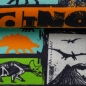 Preview: Sweat angerauter Sommersweat Basel Dinosaurier Comicstyle schwarz bunt