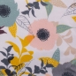Preview: Baumwoll - Satin Martha Blumen weiß gelb mint hellgrau
