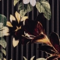 Preview: Baumwoll - Satin Martha Blumen in Streifenoptik schwarz weiß gelb mint bordeaux