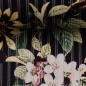 Preview: Baumwoll - Satin Martha Blumen in Streifenoptik schwarz weiß gelb mint bordeaux
