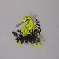 Preview: Jersey Panel Dinos T-Rex im Dschungel mit Kombistoff by Steinbeck schwarz kiwigrün hellgrau dunkelgrau