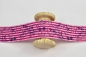 Preview: Wäschegummi 2 farbig Streifen Totenkopf rosa pink  40 mm