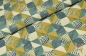 Preview: Canvas Dekostoff Blätter Dreiecke grafisches Muster petrol senf ocker