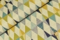 Preview: Canvas Dekostoff Dreiecke grafisches Muster petrol senf ocker