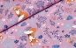 Preview: Canvas Dekostoff - Herbst - Blätter - rosa - blau - Fuchs