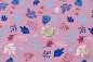 Preview: Canvas Dekostoff - Herbst - Blätter - rosa - blau