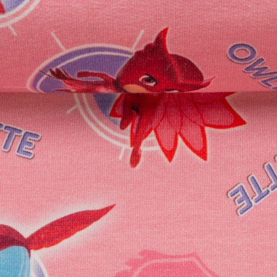 Disney Sweat - angerauter Sommersweat - PJ Masks - Owlette - rosa