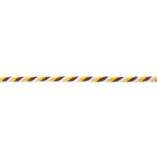 Multicolor Gedreht Kordel dunkelbraun gelb weiß 6mm