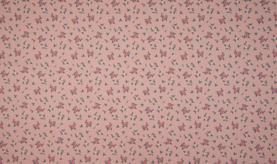 Baumwolle Webware kleine Blüten ecru altgrün auf rosa