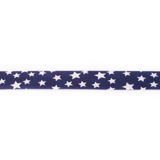 Einfassband 20 mm mit Sterne dunkelblau weiß