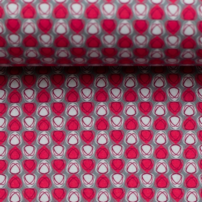 Baumwolle Webware Popeline Kim kleingemustert - grau hellgrau pink Farbnr. 183