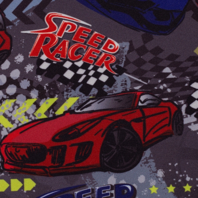 Softshell Speed Racer Rennautos grau blau rot