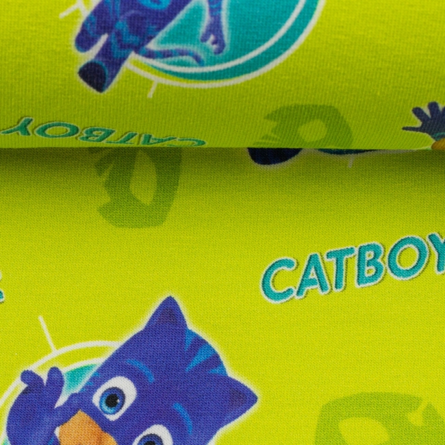 Disney Sweat - angerauter Sommersweat - PJ Masks - Catboy - Kiwi grün