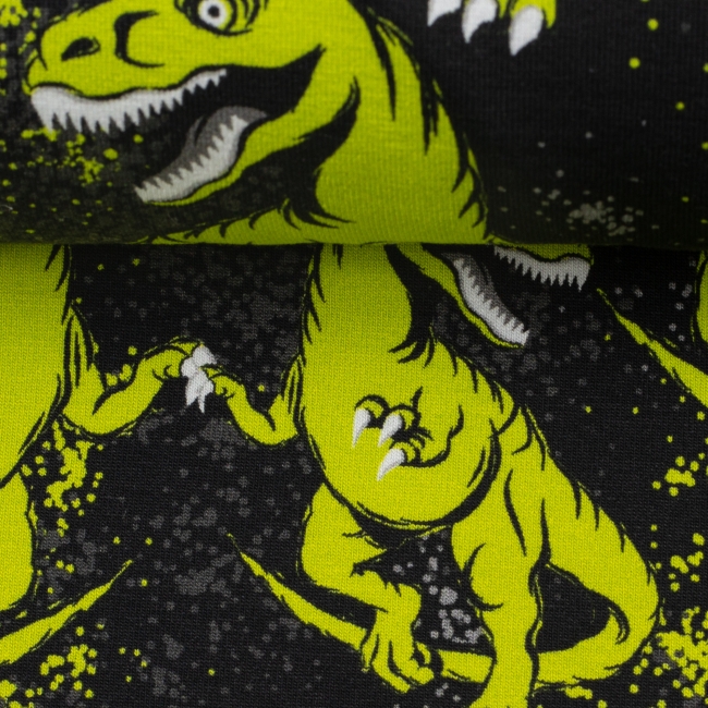 Jersey Dinos T-Rex by Steinbeck schwarz kiwigrün dunkelgrau
