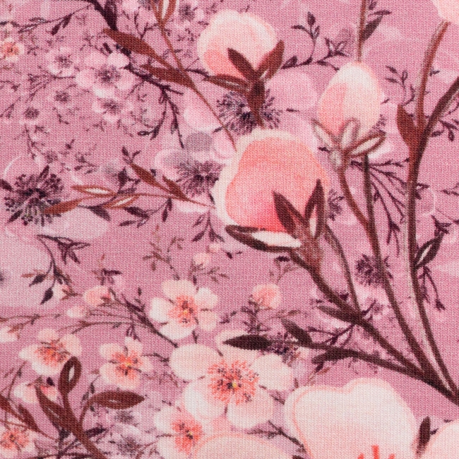Jersey Jonne Kirschblüten flieder rosa braun