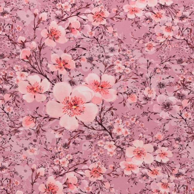 Jersey Jonne Kirschblüten flieder rosa braun