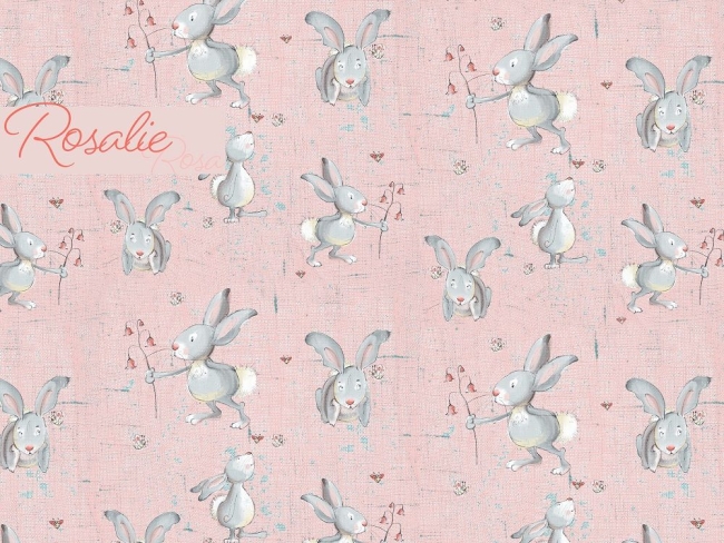 Baumwoll - Jersey - Rosalie - Hase - Blume - Tante Gisi - Lillestoff - rosa