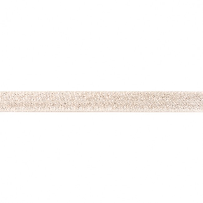 Elastisches Schrägband sand mit Glitzer 15mm