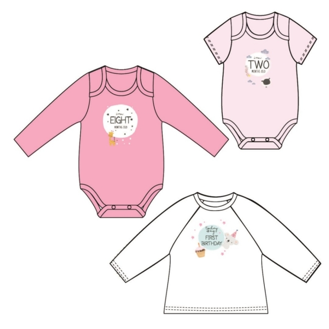 Baumwoll - Jersey Panel - Baby - Panele erster bis zwölfter Monat - 1. Geburtstag Mädchen