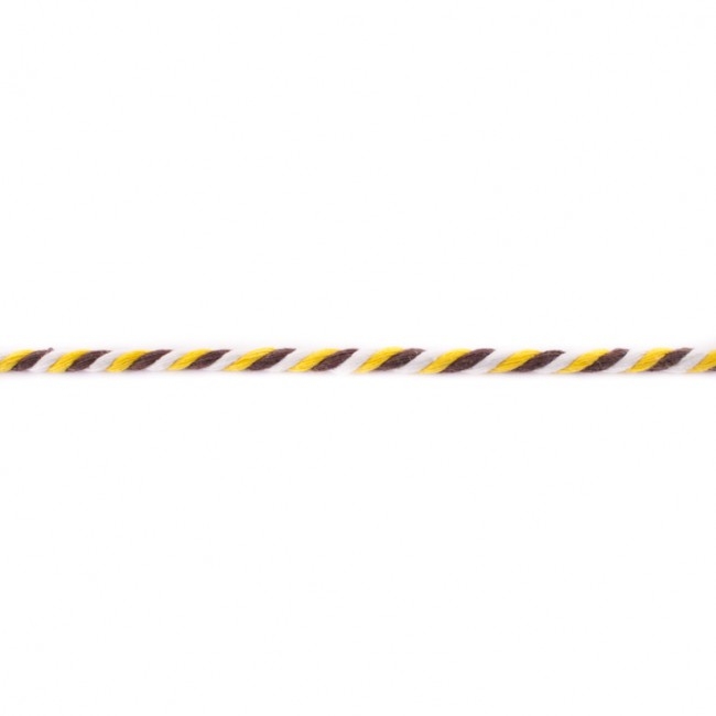 Multicolor Gedreht Kordel dunkelbraun gelb weiß 6mm