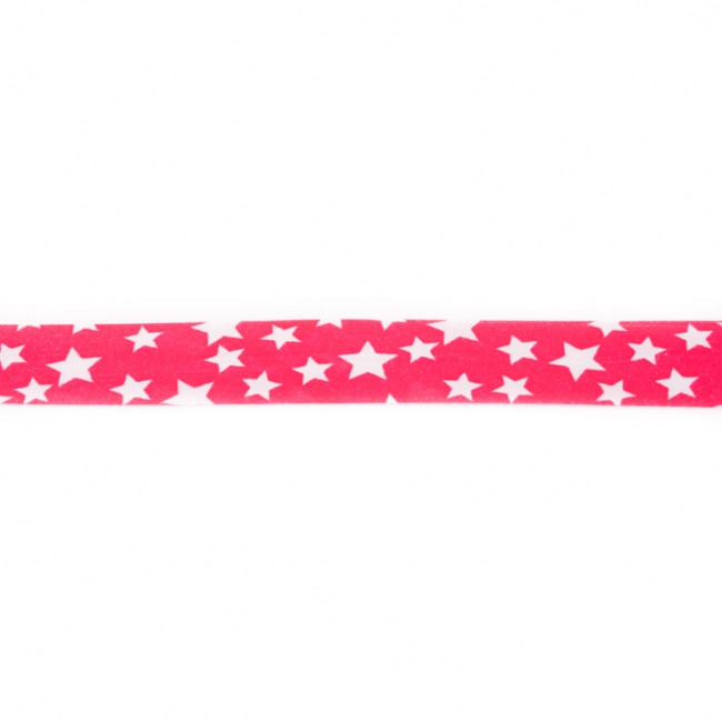 Einfassband 20 mm mit Sterne pink weiß