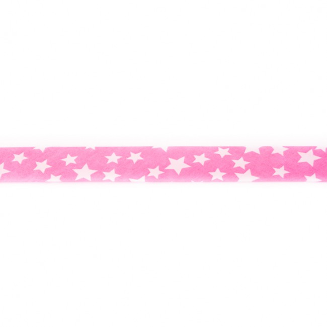 Einfassband 20 mm mit Sterne rosa weiß