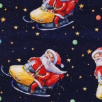 Jersey Theo Weihnachtsmann auf ein Schlitten Merry Christmas dunkelblau Farbnr. 597