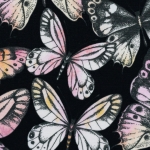 Jersey Theo rosa Schmetterlinge auf schwarz Farbnr. 299