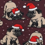 Jersey Bern Mops Hund mit Weihnachtsmütze bordeaux rot Farbnr. 938