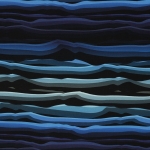 Sweat Sommersweat angeraut Wavy Stripes by Lyckig Design blau schwarz Farbnr. 841 B-Ware