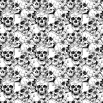 Jersey Skulls Totenkopf Blumen schwarz weiß