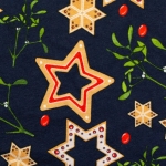 Jersey Feliz Navidad Mistelzweig und Sterne auf dunkelblau