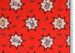 Sweat French Terry angeraut Disney Lizenz Winnie Puuh Pooh Ferkel Tiger Sterne auf rot