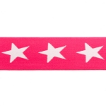 Wäschegummi mit Stern zweifarbig pink weiß beidseitig verwendbar 40mm