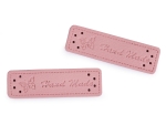 Kunstleder Label Handmade Schmetterlinge pudrig rosa 9