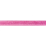 Elastisches Schrägband pink mit Glitzer 15mm