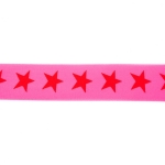 Wäschegummi mit Stern zweifarbig pink rot beidseitig verwendbar 40 mm