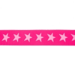 Wäschegummi mit Stern zweifarbig beidseitig verwendbar dunkelpink rosa 40 mm
