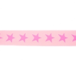 Wäschegummi mit Stern zweifarbig hellrosa rosa beidseitig verwendbar 40 mm