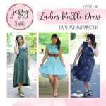 Jessy Sewing Papierschnittmuster Ladies Ruffle Dress Rüschenkleid Größe 32 - 56