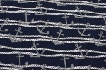French Terry Druck Premium Collection Anker Seil auf dunkelblau