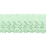 Broderie Baumwoll Spitzen Borte doppelte Blume altgrün 90 mm breit 31468