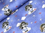 Jersey Panda am Strand Pirat Wolken auf jeansblau weiß rot schwarz blau