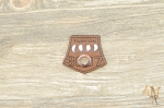 PU Leder Label Patch - Applikation -braun bronze weiß - Wappen Fashion 3017 geknotet