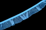 Elastische Spitze Rüschengummi Breite 25 mm himmelblau 8