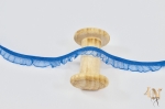 Elastische Rüschenspitze Nylon Organza 15 mm blau 235