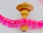 Spitze - Rüsche - Satinband - Organza - 40 mm - rosa - pink