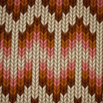 Bio Sommersweat angeraut HHL Granny Made Plain Stitches Knit Knit rosa/weiß/cappucino/braun Reststück 0.50 m